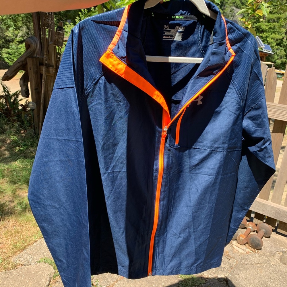Under Armour blue orange unlined lightweight zip up windbreaker layering coat - Picture 12 of 13